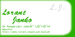 lorant janko business card